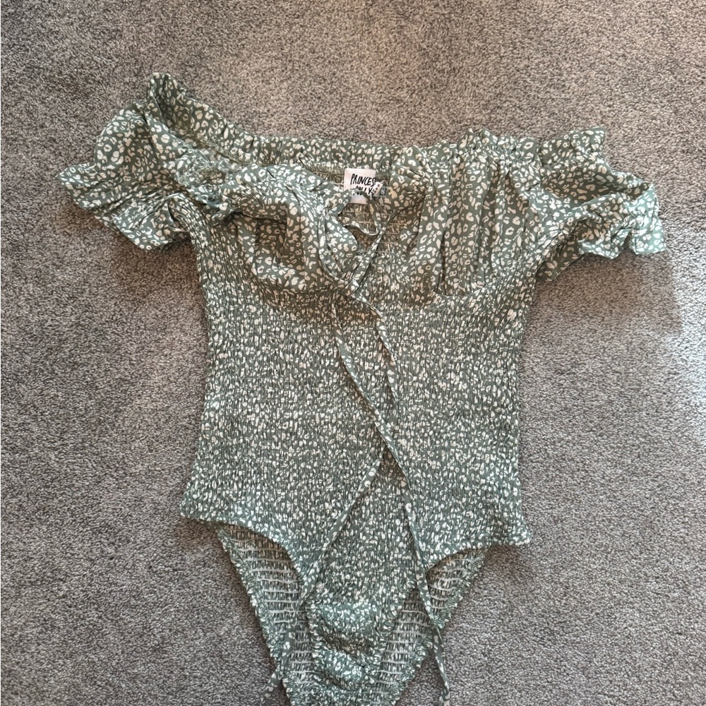 Green Patterned body suit